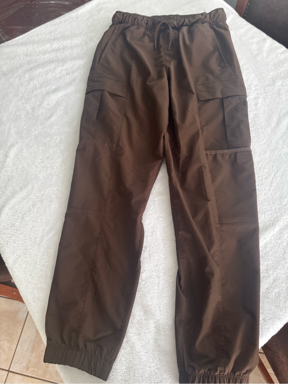 iBrown Cargo Jogger Pants - Elastic Waist & Ankles